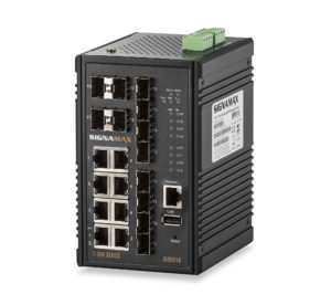 16 Port Gigabit Managed Rugged Industrial (Extreme Temp) Network Switch with 8 Gigabit SFP Ports - I300 Series by Signamax