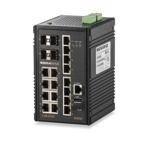 16 Port Gigabit Managed Rugged Industrial (Extreme Temp) Network Switch with 4 Gigabit SFP Ports - I300 Series by Signamax