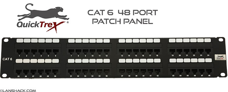 QuickTreX 48 Port Cat 6 Ethernet Patch Panel