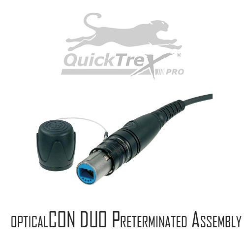 2 Channel Fiber Neutrik OpticalCON Duo Singlemode Custom Field Tactical Assembly - Made in the USA by QuickTreX®