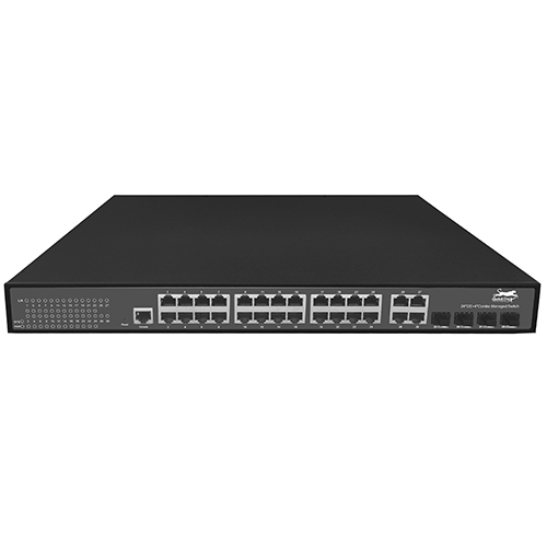 QuickTreX 28 Port Full Gigabit w/ 4 x RJ45 and SFP Combo Ports 10/100/100Mbs L2+ Managed Ethernet Network Switch - RoHS Compliant