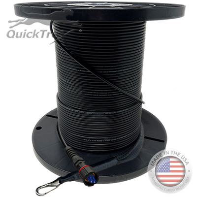 10 Fiber IP68 Rated Indoor/Outdoor Singlemode Preconnectorized Fiber Optic Cable Assembly with Weatherproof Senko Connectors - Made in USA by QuickTreX®