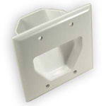 2 Gang Recessed Feed-Through Cable Wall Plate