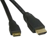 3 foot HDMI-Male to Mini-Male C Cable High Speed with Ethernet